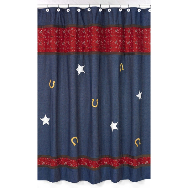 Sweet jojo designs wild west cowboy western denim shower curtain - walmart.com.