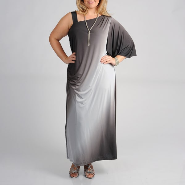 Onyx Nites Women's Plus Size Ombre Full-length Evening Dress