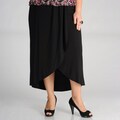 AnnaLee + Hope Women's Black Faux Wrap Skirt