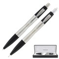 Parker Infusion Stainless Steel and Carbon Ballpoint Pen and Pencil Set