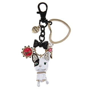 New! Betsey Johnson French Bulldog Key Chain