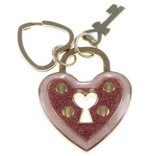 New! Betsey Johnson Pink Key with Heart Key Chain