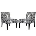 Portfolio Niles Zebra Animal Print Armless Chair (Set of 2)