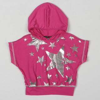 Sweetheart Jane Girl's Hooded Foil Star Top