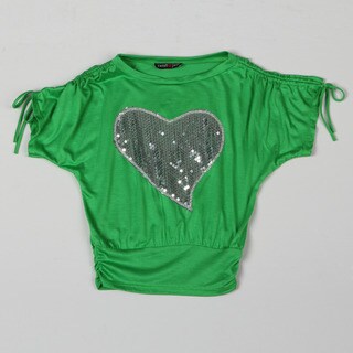 Sweetheart Jane Girl's Sequin Heart Applique Tunic