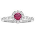 Tressa Collection Sterling Silver Gemstone and Cubic Zirconia Ring