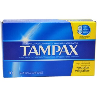 Tampax Regular Flushable Cardboard Tampons (Pack of 10)