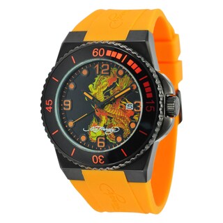 Ed Hardy Men's Steel Dive Immersion Dragon Watch