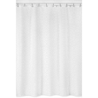 White Diamond Jacquard Modern Shower Curtain