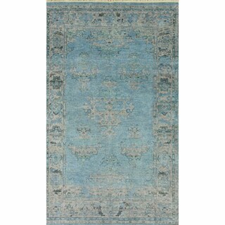Rug Collective Hand-knotted Light Blue New Zealand Wool Rug