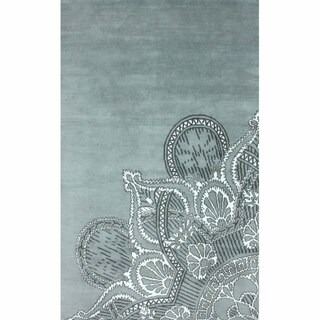 Rug Collective Hand-knotted Light Blue Faux Silk / Wool Rug
