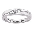 Sterling Silver Diamond Accent 'My one true love' Engraved Band