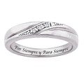 Sterling Silver Diamond Accent 'Por Siempre y Para Siempre' Engraved Band
