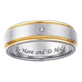 Two-tone Titanium Men's Diamond Accent 'To Have and To Hold' Band