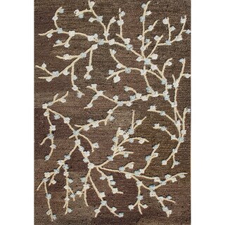 Alliyah Rugs Chocolate Brown Wool Rug (9x12)