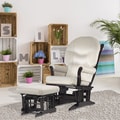 Dutailier Ultramotion Espresso/ Light Beige Multiposition Reclining Sleigh Glider and Nursing Ottoman Set