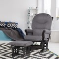 Dutailier Ultramotion Espresso/ Dark Grey Multiposition Reclining Sleigh Glider and Nursing Ottoman Set