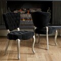 Christopher Knight Home Bates Tufted Black Fabric Dining Chairs (Set of 2)