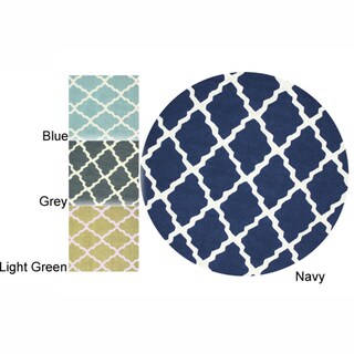 Hand-hooked Alexa Moroccan Trellis Wool Rug (6' Round)