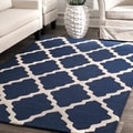 Hand-hooked Alexa Moroccan Trellis Wool Rug (6' Round)