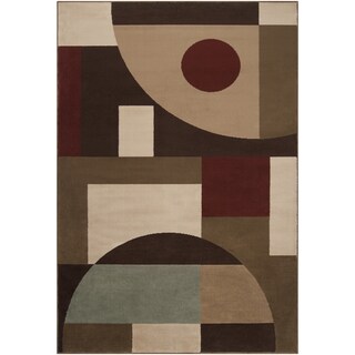 Stella Smith Espresso Geometric Shapes Rug (2' x 3')