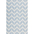 Jill Rosenwald Hand-woven Tamaki Light Blue Wool Rug (8' x 11')