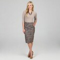 Amelia Women's Blue Metallic Boucle Pencil Skirt