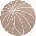 Hand-tufted Expo Safari Tan Floral Wool Rug (6' Round)