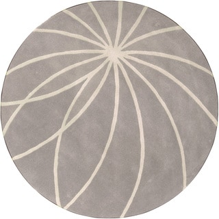 Hand-tufted Celica Bay Leaf Wool Rug (4' Round)