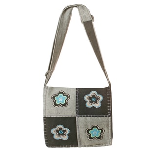 Grey Flower Patch Bag (Nepal)