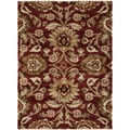 Varese Burgundy Floral Plush Shag Rug (5'3 x 7'3)
