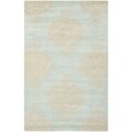 Handmade Soho Blue/ Beige New Zealand Wool Rug