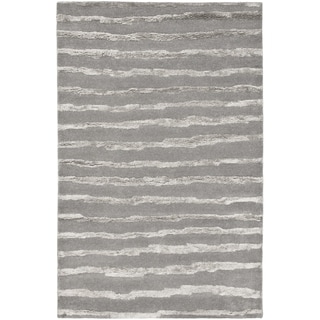 Handmade Soho Stripes Grey New Zealand Wool Rug (9' x 12')
