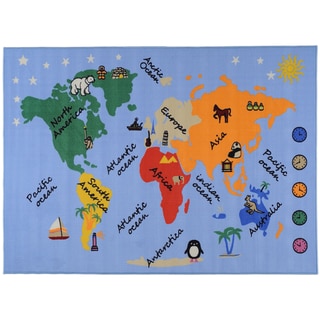 Printed Kids Our World Blue Area Rug (3'3 x 4'7)