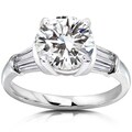 14k Gold Round-cut Moissanite and 1/2ct TDW Diamond Engagement Ring (H-I, I1-I2)
