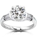 14k Gold Round-cut Moissanite and 1/2ct TDW Diamond Engagement Ring (H-I, I1-I2)