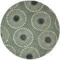 Handmade Soho Zen Grey/ Ivory New Zealand Wool Rug (8' Round)