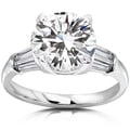 14k Gold Round-cut Moissanite and 3/5ct TDW Diamond Engagement Ring (H-I, I1-I2)