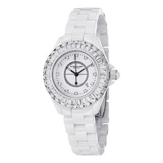 Stuhrling Original Women's Glamour II Quartz Crystal Ceramic Bracelet Watch