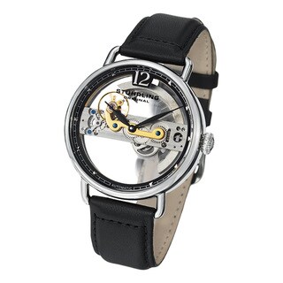 Stuhrling Original Men's Aristocrat Bridge Automatic Skeleton Leather Strap Watch