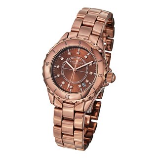 Stuhrling Original Men's Divinity Quartz Crystal Ceramic Bracelet Watch