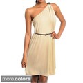Stanzino Women's Slim-belted One Shoulder Dress