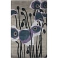 Handmade Elegance Grey/ Blue New Zealand Wool Rug (2'6 x 6')