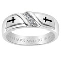 Sterling Silver Men's Diamond Accent 'To Have and To Hold' Engraved Band (J-K, I3)