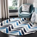 Handmade Soho Ivory/ Blue New Zealand Wool Rug