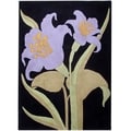 Handmade Lily Black/ Purple New Zealand Wool Rug
