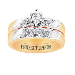 Gold over silver wedding rings