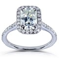 14k Gold Radiant-cut Moissanite and 1/4ct TDW Diamond Engagement Ring (G-H, I1-I2)