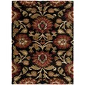 Busto Black Floral Plush Shag Rug (3' x 5')