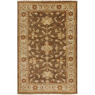Hand-knotted Golden Brown Mangusta Wool Rug (8' x 11')